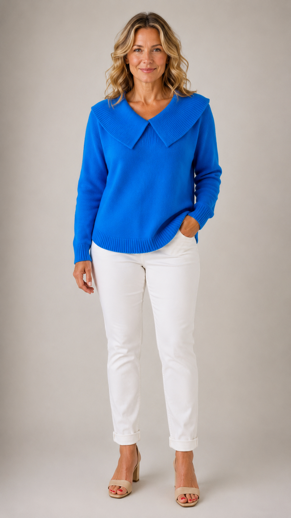 Frances | Elegant Collar Knit Sweater