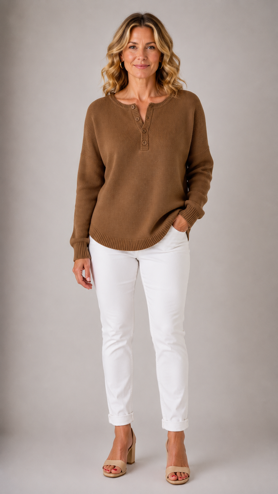 Brenda | Classic Button Knit Sweater