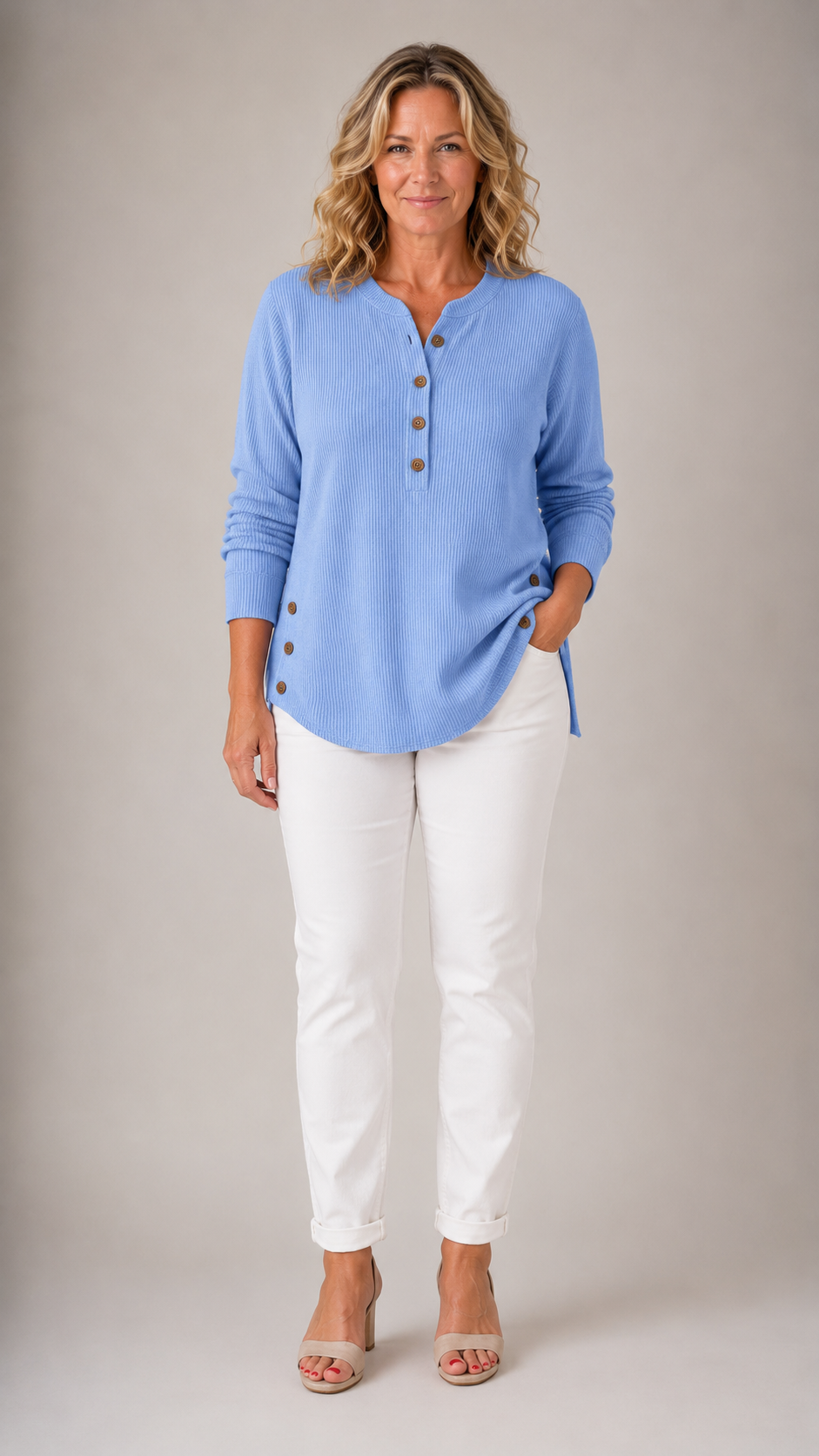 Tamara | Ribbed Button-Detail Tunic