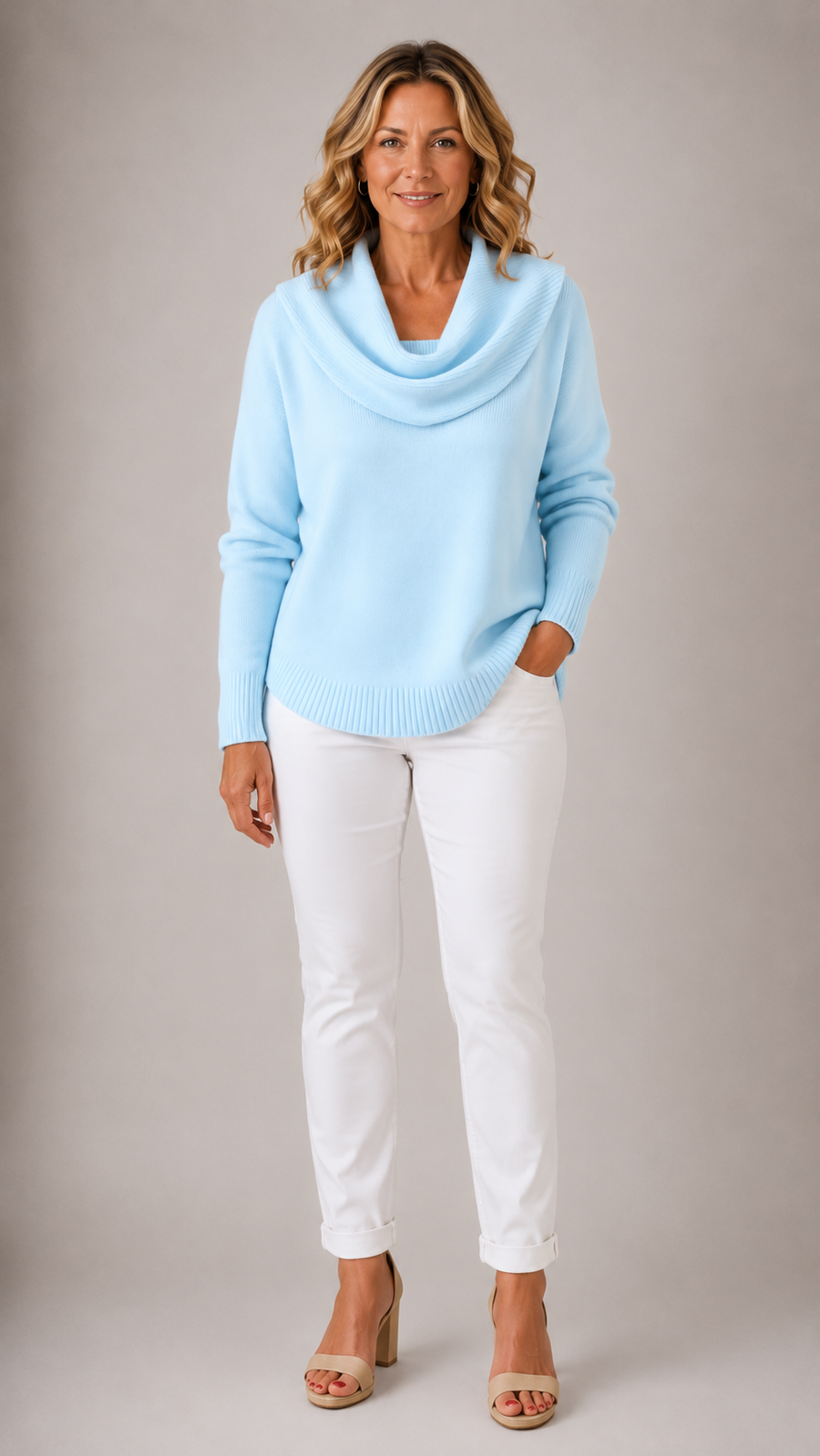 Rita | Cowl Neck Knit Sweater