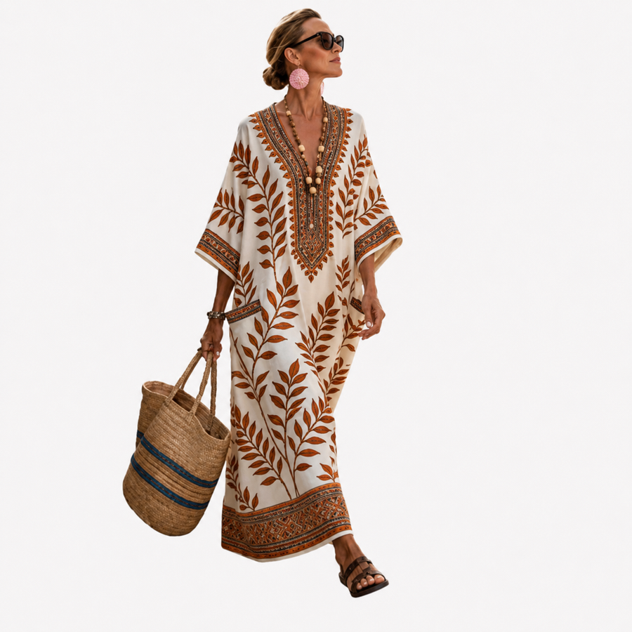 Ivory with rust leaf print#Ivory with rust leaf print_1