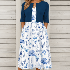 Blue shawl white skirt#Blue shawl white skirt_1