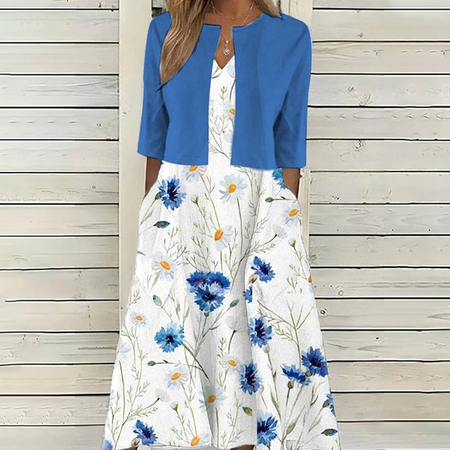 Sapphire Blue White Dress#Sapphire Blue White Dress_1