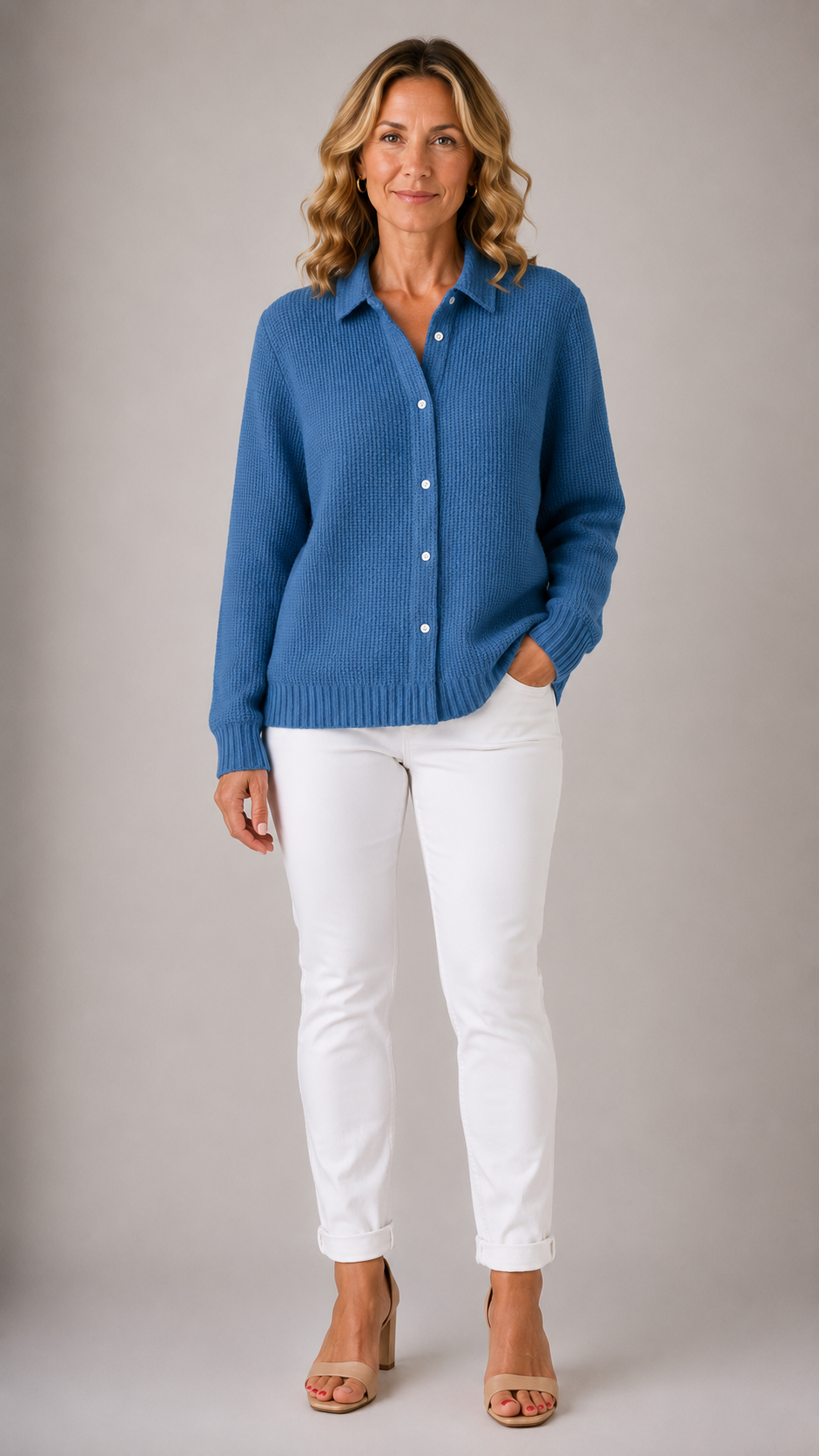 Robin | Waffle Knit Cardigan Sweater